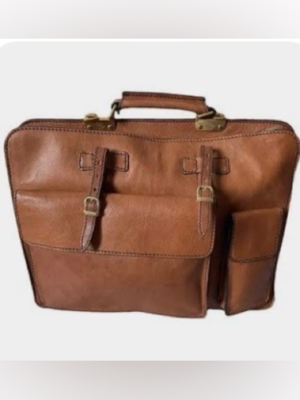 The Bridge Story Uomo Double Gusset Leather Briefcase